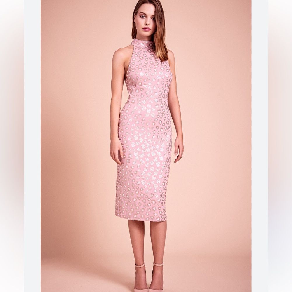 NEW Sho by Tadashi Shoji Gibson Cheetah Sequin Midi
Dress Women’s Medium